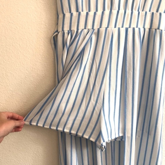 Crystal Sky Striped Romper With Maxi Skirt - Picture 3 of 4